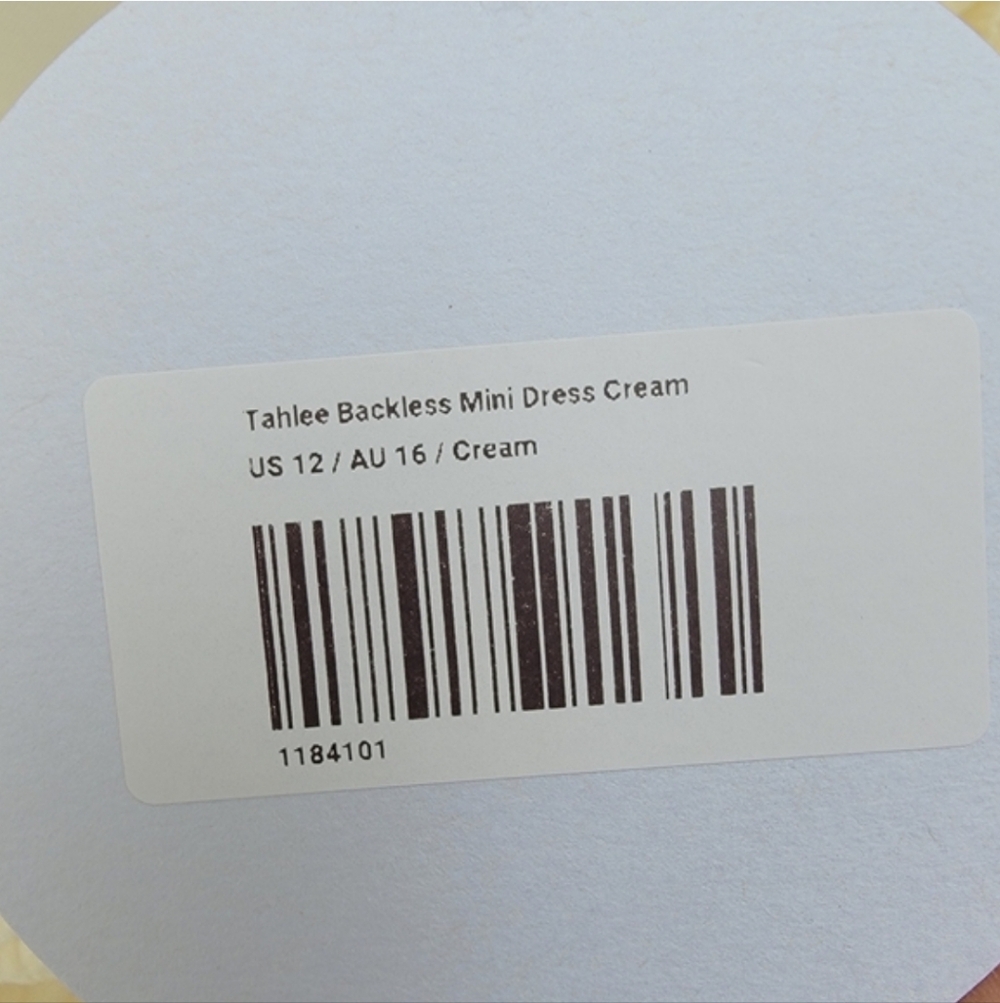 NWT Princess Polly Tahlee Backless Mini Dress Cream Size 12 - Picture 10 of 10